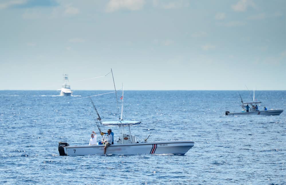 Fishing boats off Costa Rica's Pacific coast.