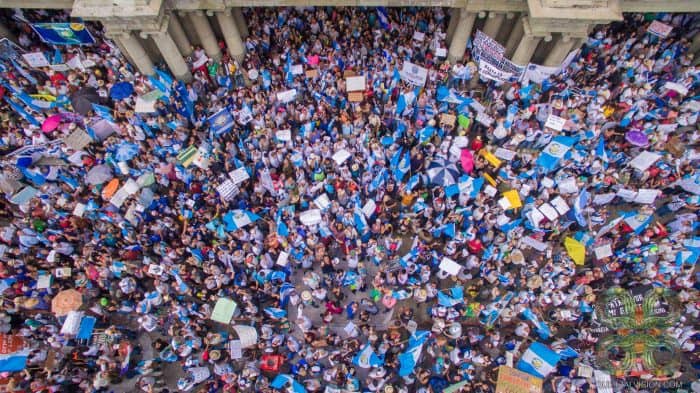 Thursday's massive protest in Guatemala City.