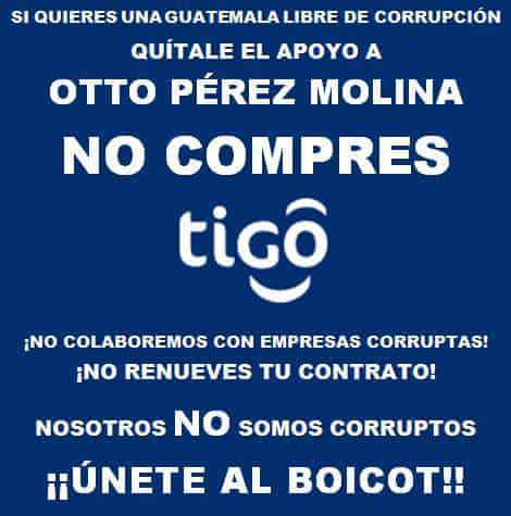 A flier calling for a boycott of Tigo.
