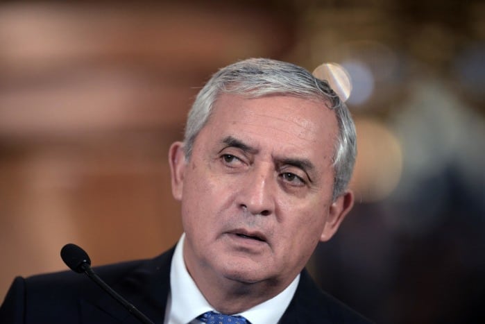 Guatemalan President Otto Pérez Molina speaks during a news conference at the presidential palace in Guatemala City on Aug. 31, 2015.