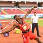 Shakiel Waithe of Trinidad & Tobago gets set to launch in the NACAC men's javelin finals in San José on Saturday, August 8, 2015.