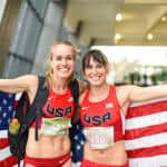 Rachel Schneider and Shelby Houlihan finished first and second in the finals of the 1,500 meter run on Saturday at the NACAC Championships in San José.