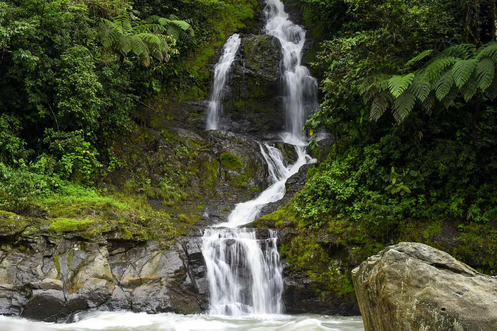 One of many waterfalls spilling into the Pacuare.