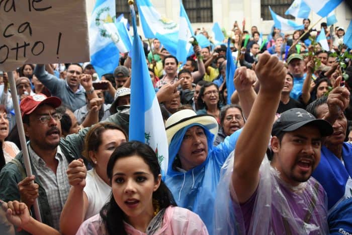 Guatemalans celebrate.