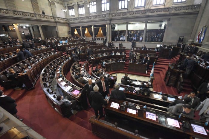 Guatemalan lawmakers before voting to strip Otto Pérez Molina of his immunity from prosecution on Sept. 1, 2015.