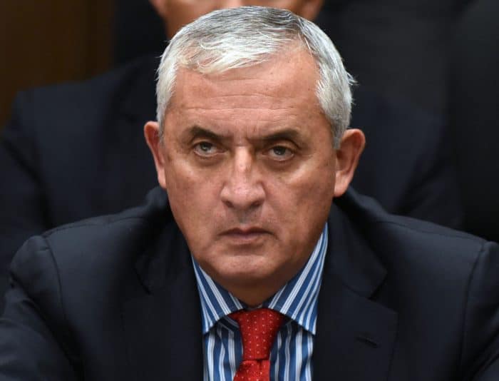 Guatemalan ex-President Otto Pérez Molina attends a hearing at the Supreme Court in Guatemala City on Sept. 3, 2015. 