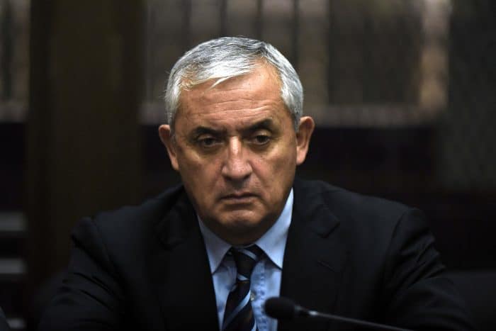 Guatemalan ex-President Otto Pérez Molina appeared nervous and tired during a corruption hearing in Guatemala City, on Sept. 8, 2015.