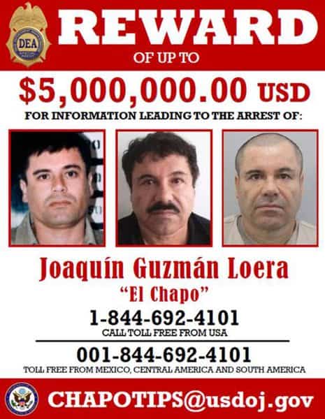 A DEA wanted poster distributed in Mexico.