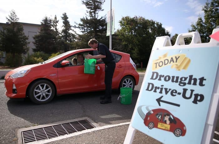 A California Drought Drive-Up.