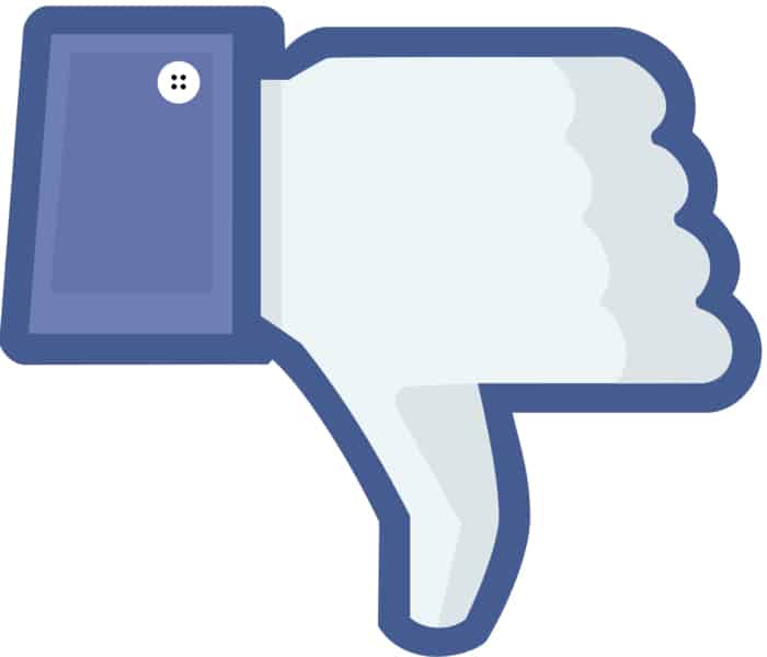 Button to dislike something on Facebook.