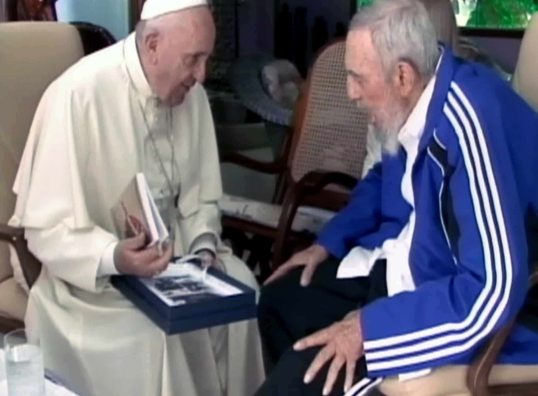 Pope Francis and Fidel Castro.