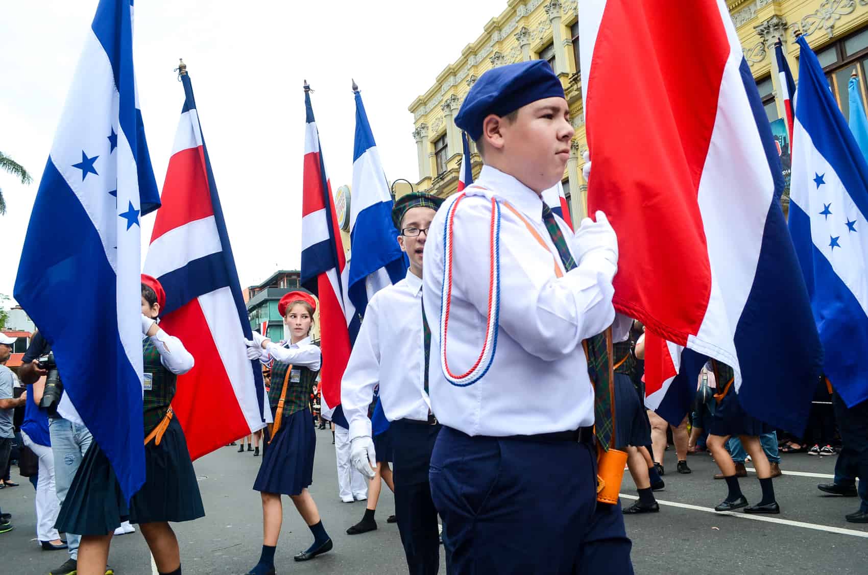 The traditional Costa Rica Independence Day march in San José.
