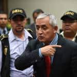 Otto Pérez Molina speaks with journalists at the end of a hearing at the Supreme Court in Guatemala City, on Sept. 3, 2015. That day, Judge Miguel Ángel Gálvez ordered his detention.