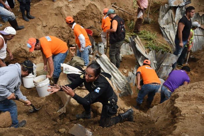 Guatemala landslide rescue effort.