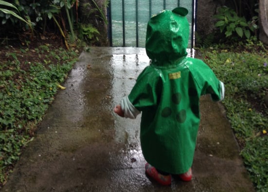 kid in rainsuit