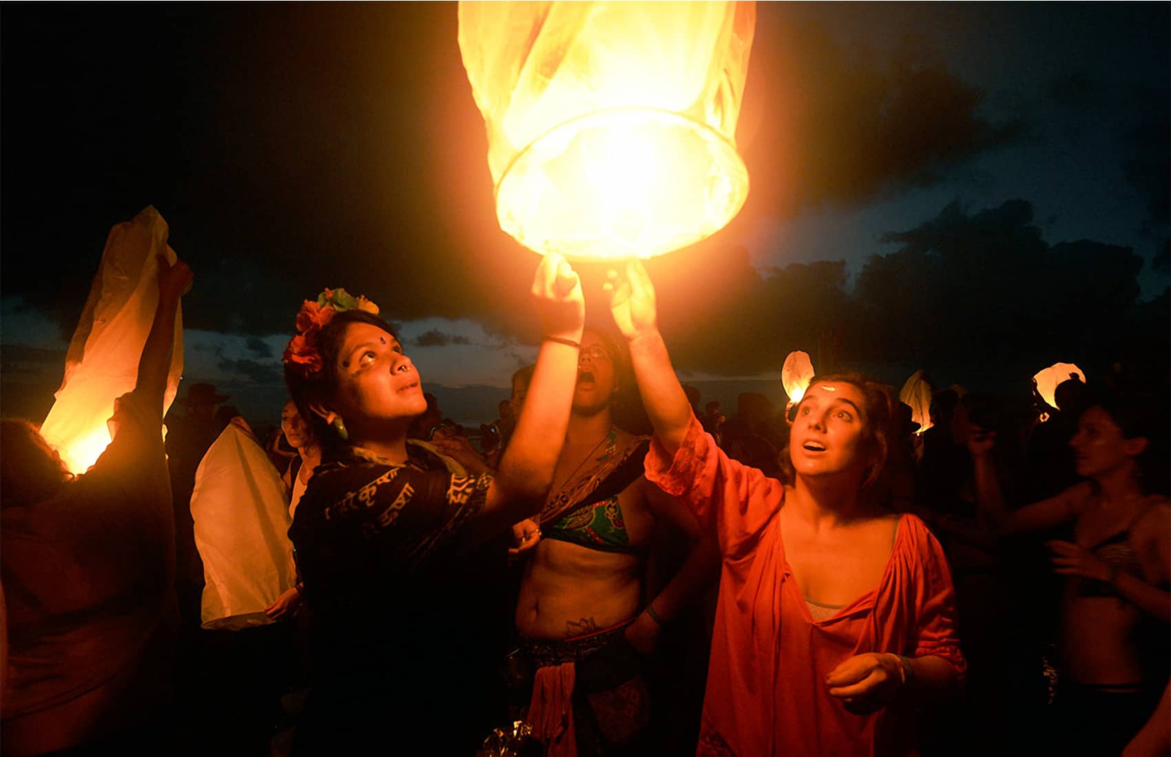 Sky lanterns at Envision Festival