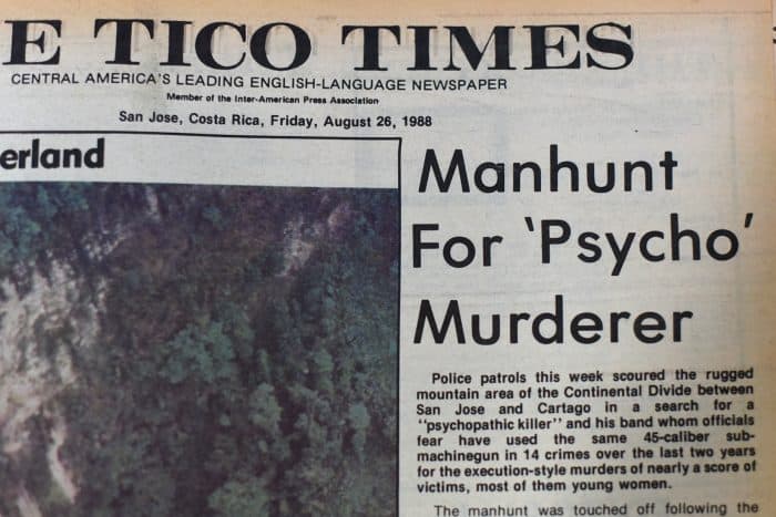 Costa Rica serial killer: Tico Times headline