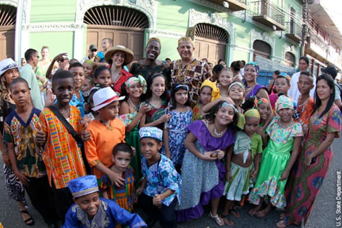 President Solís and U.S. Ambassador S. Fitzgerald Haney at the Afro-Costa Rican Culture Day