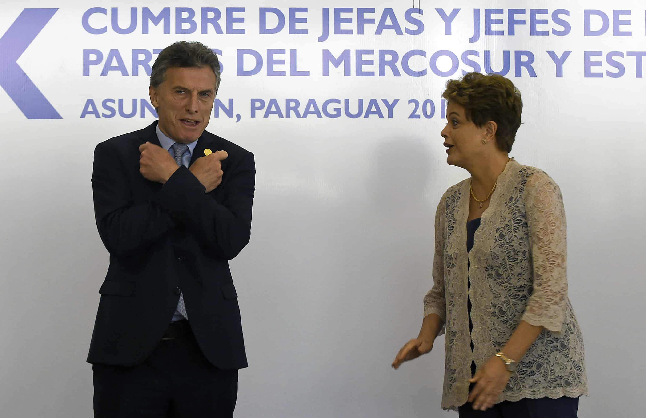 Mauricio Macri and Dilma Rousseff at Mercosur
