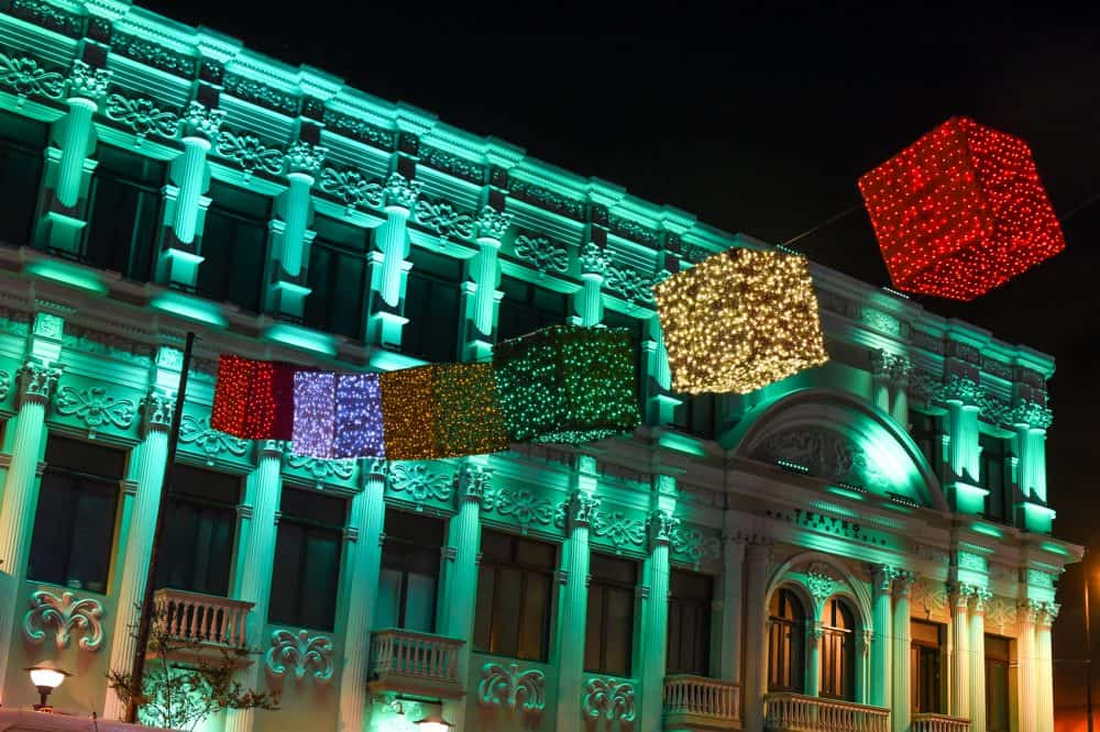 Costa Rica Christmas at Melico Salazar Theater and the Avenida Segunda in San José were illuminated December 03