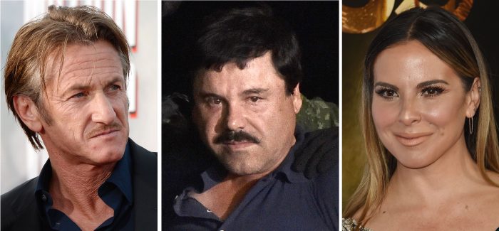 Sean Penn, Joaquín "El Chapo" Guzmán and Mexican actress Kate del Castillo