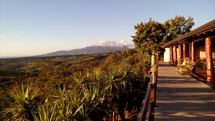 View toward Rincón de la Vieja Volcano from the lookout bar at Buena Vista Lodge.