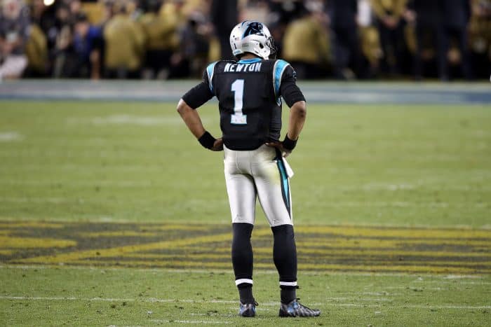 Cam Newton of the Carolina Panthers in Super Bowl 50.