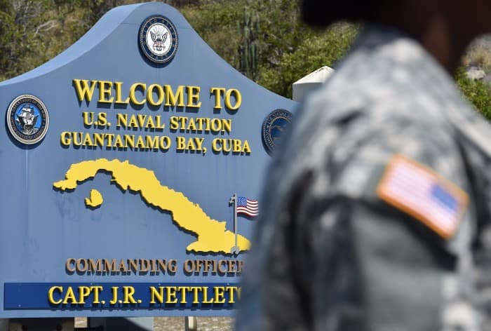 Sign at Guantanamo prison