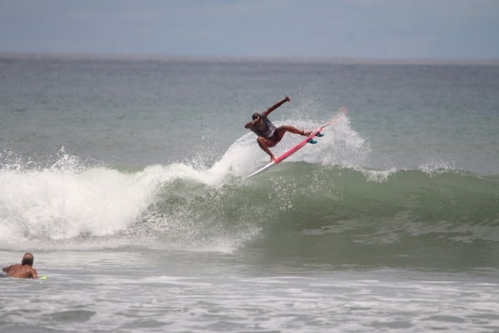 Catching a wave at Pavones.