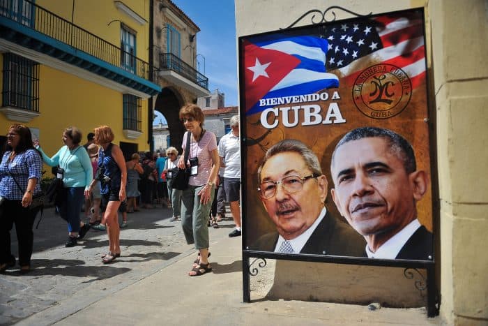 Obama in Cuba | Billboard with Castro and Obama