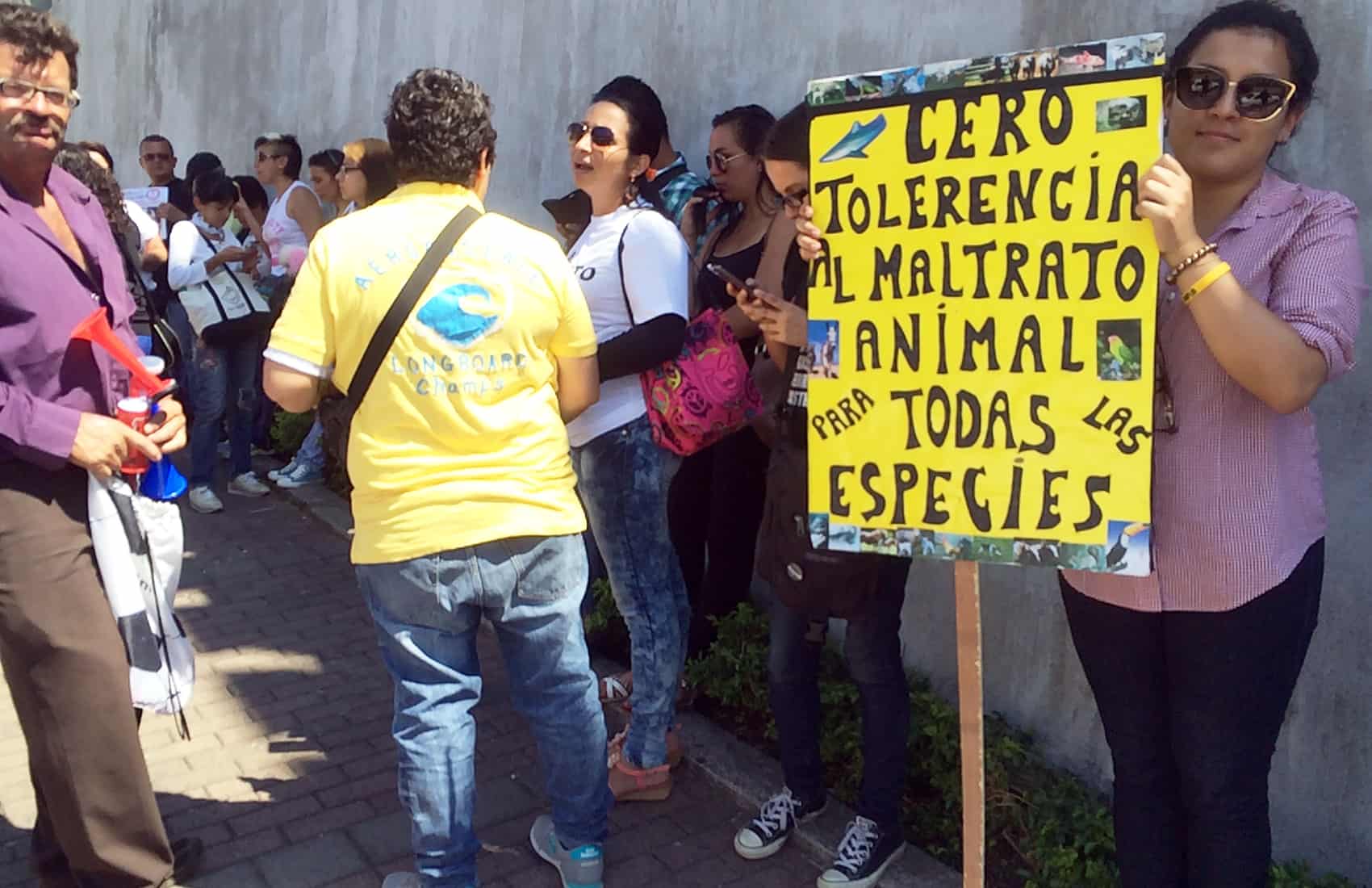 Protesters call for a bill to fight animal cruelty in Costa Rica