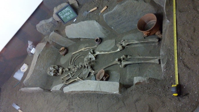 Recreation of a pre-Colombian grave.