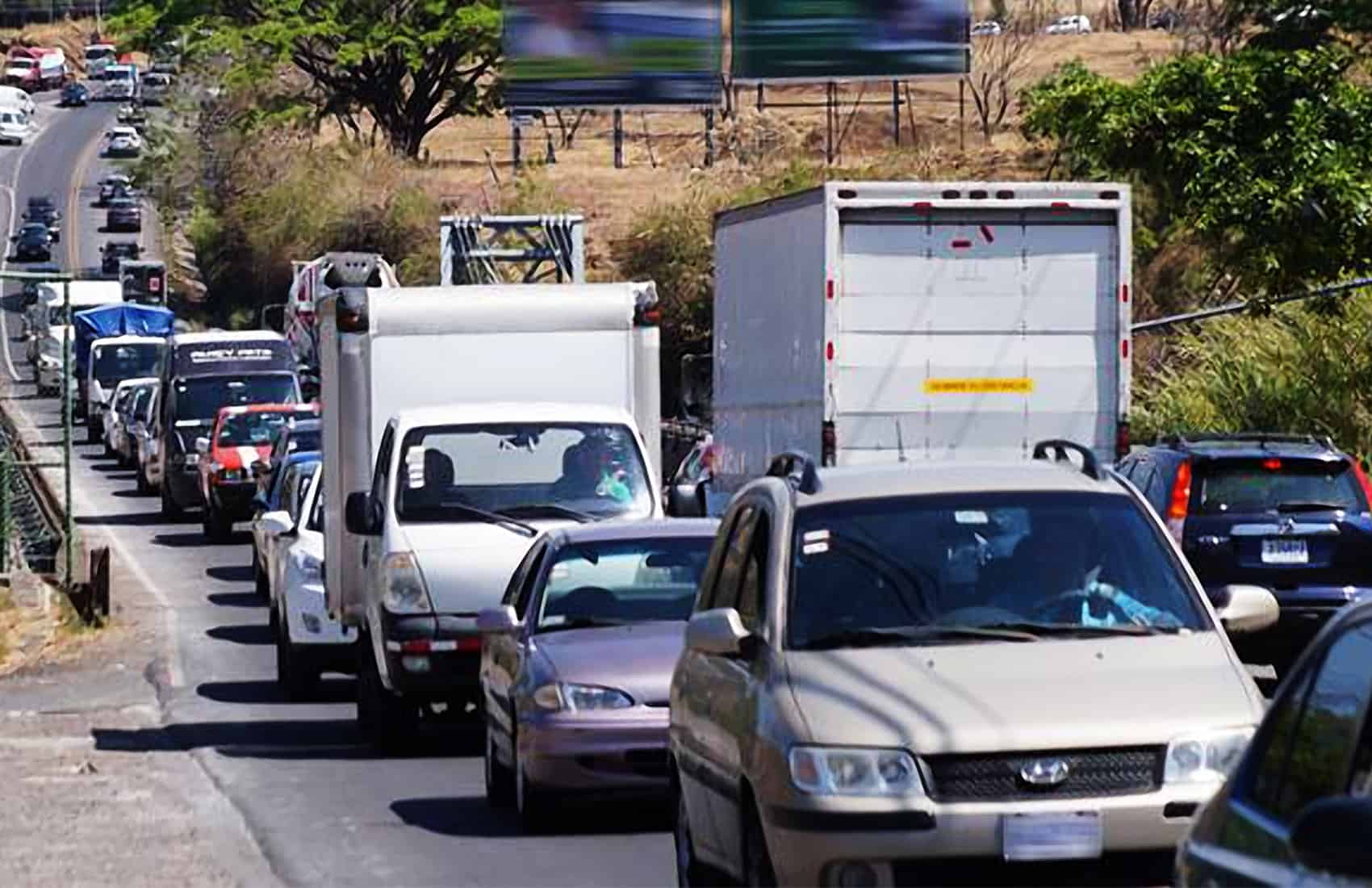 Traffic jam in San José. July 2016