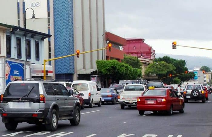 Traffic jam in San José. June 2016