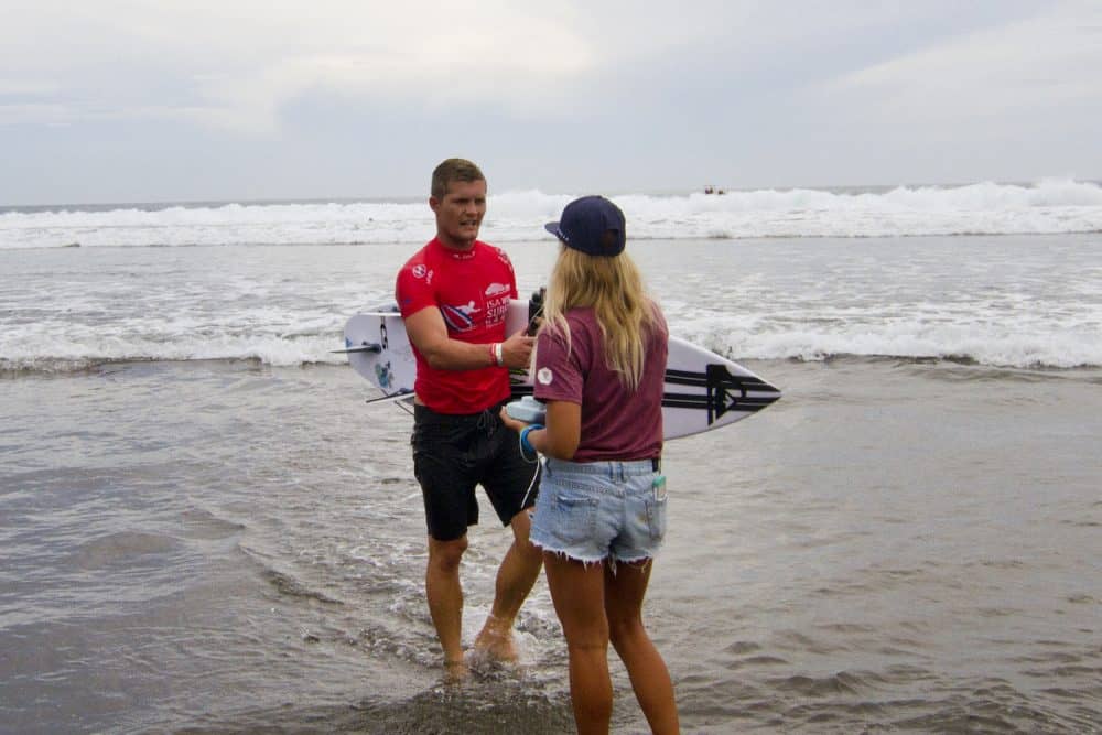 Noe Mar McGonagle and sister Leilani McGonagle at Costa Rica's World Surfing Games