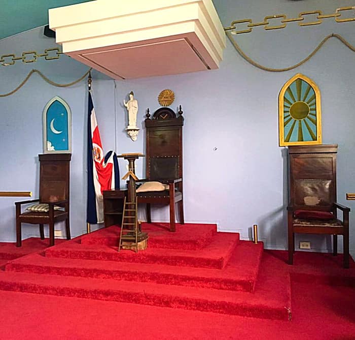 Inside the Masonic Temple.