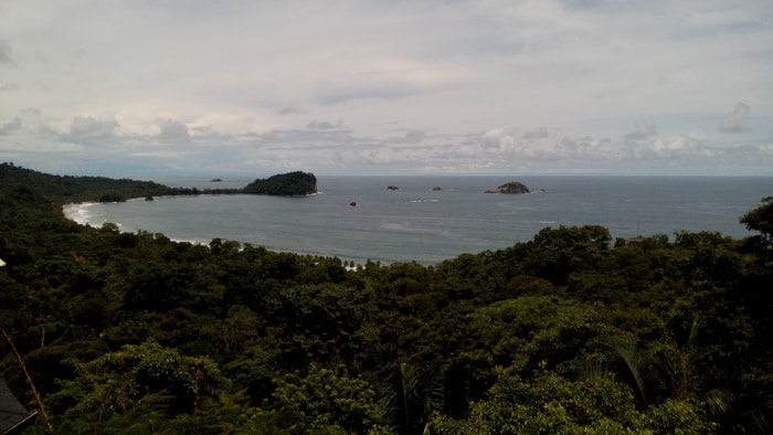 View of Punta Catedral in Manuel Antonio National Park from La Mansion Inn.