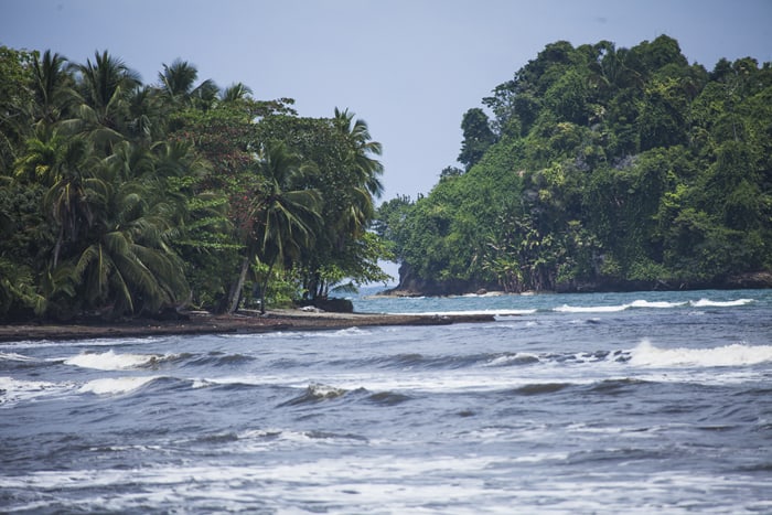 A view of the small gap between Punta Mona and a neighboring island.
