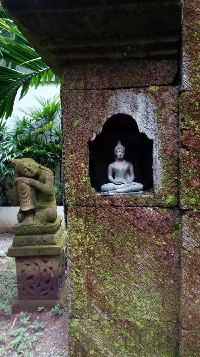 Imported Hindu sculptures at Prana Rainforest Retreat.