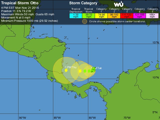 Tropical Storm Otto. Nov. 21, 2016.