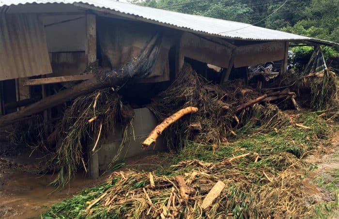 Damage by Hurricane Otto in Bijagua, Alajuela. Nov. 30, 2016.