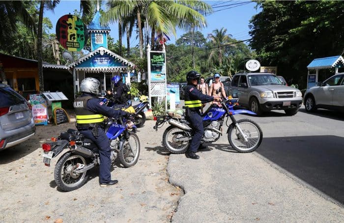 Police surveillance at Cahuita