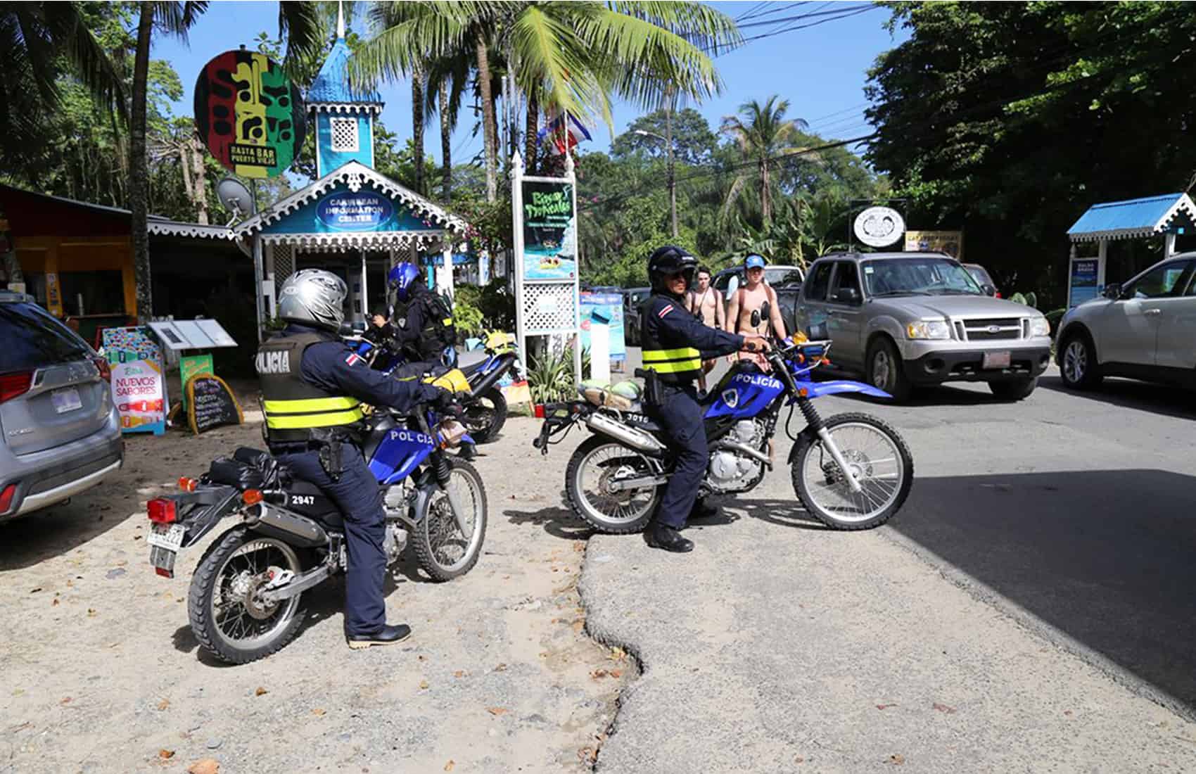 Police surveillance at Cahuita. March 13, 2017.