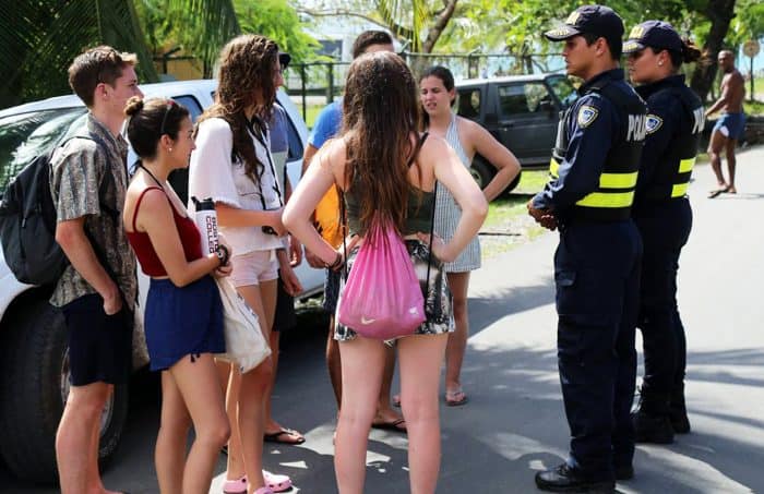 Police surveillance at Cahuita. March 13, 2017.