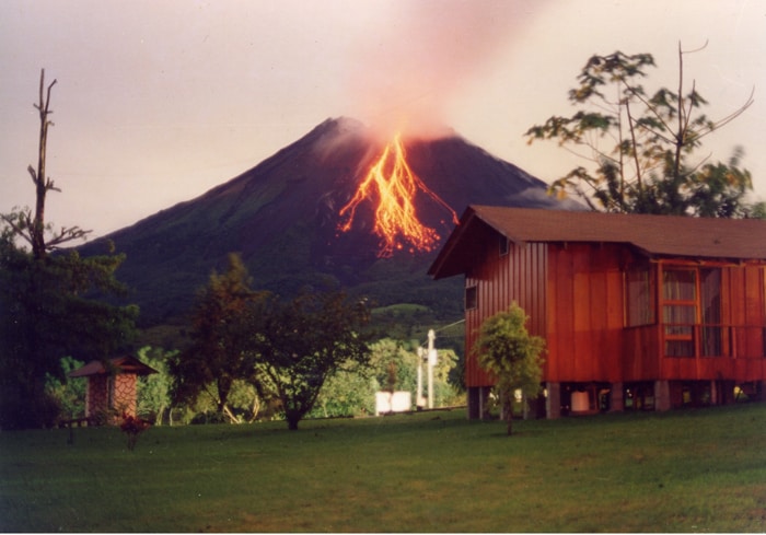 Lava flow viewed from the Montaña de Fuego Resort & Spa in 1995.
