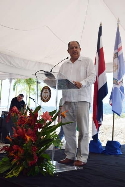 President Luis Guillermo Solís addresses the audience.