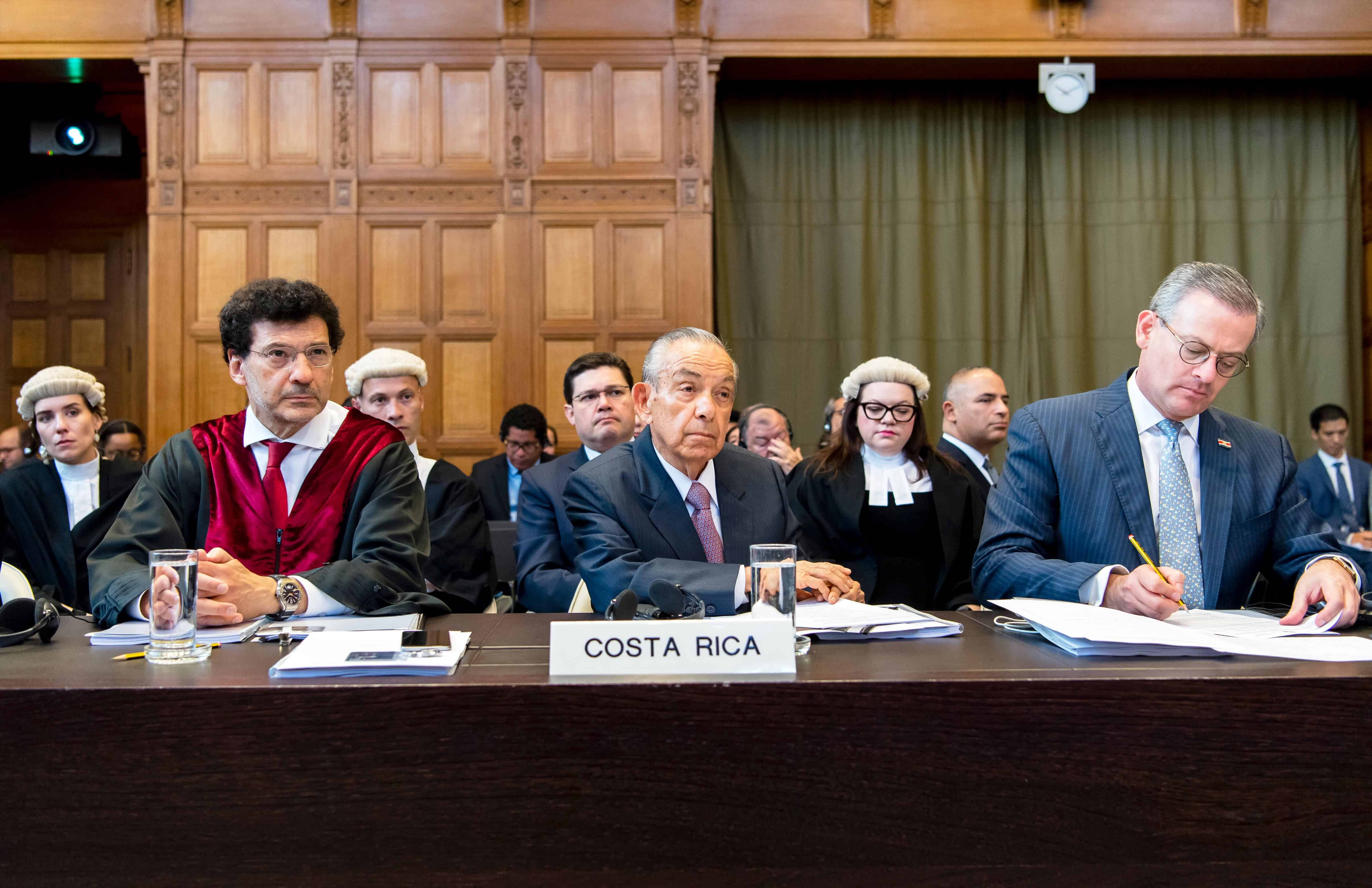 Costa Rica's legal team before the ICJ in border dispute. The Hague, Netherlands. June 3, 2017.