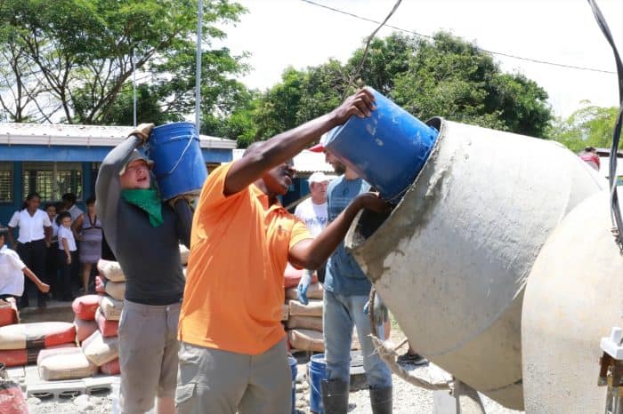 Ambassador Haney working at the Escuela Guadalupe in La Palma de Osa