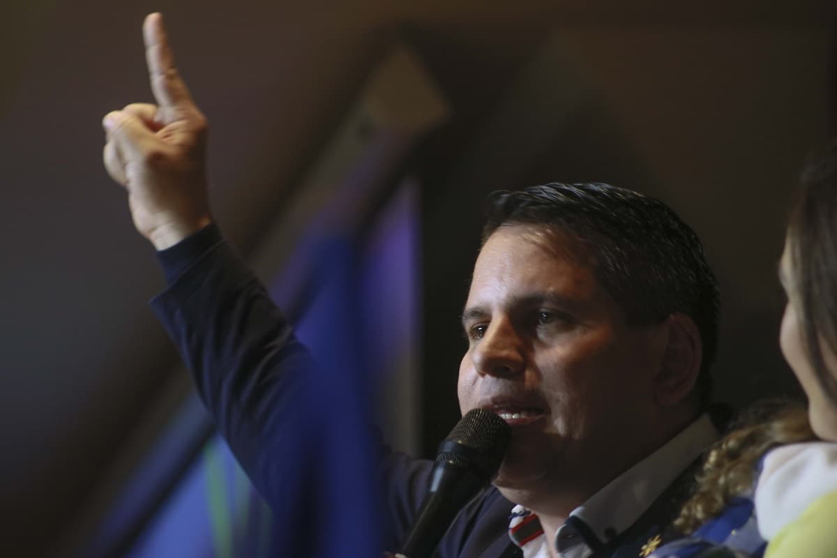 Fabricio Alvarado addresses supporters in Costa Rica on Feb. 4, 2018.
