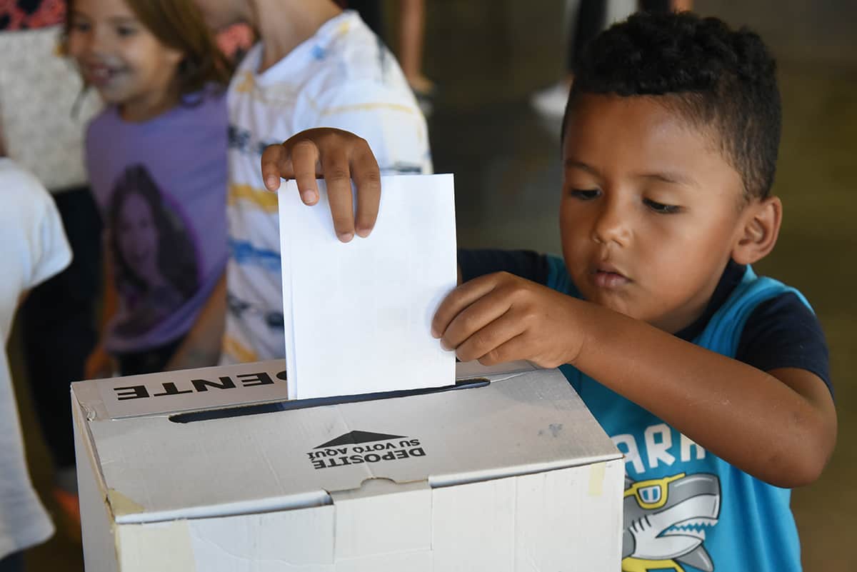 A participant in Costa Rica's Children's Election on Feb. 4, 2018.